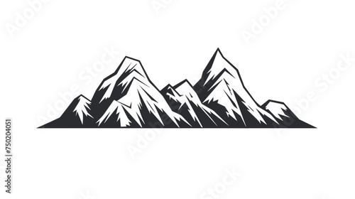 mountain pics black and white vector illustration isolated transparent background, logo, cut out or cutout t-shirt print design,  poster, baby products, packaging design