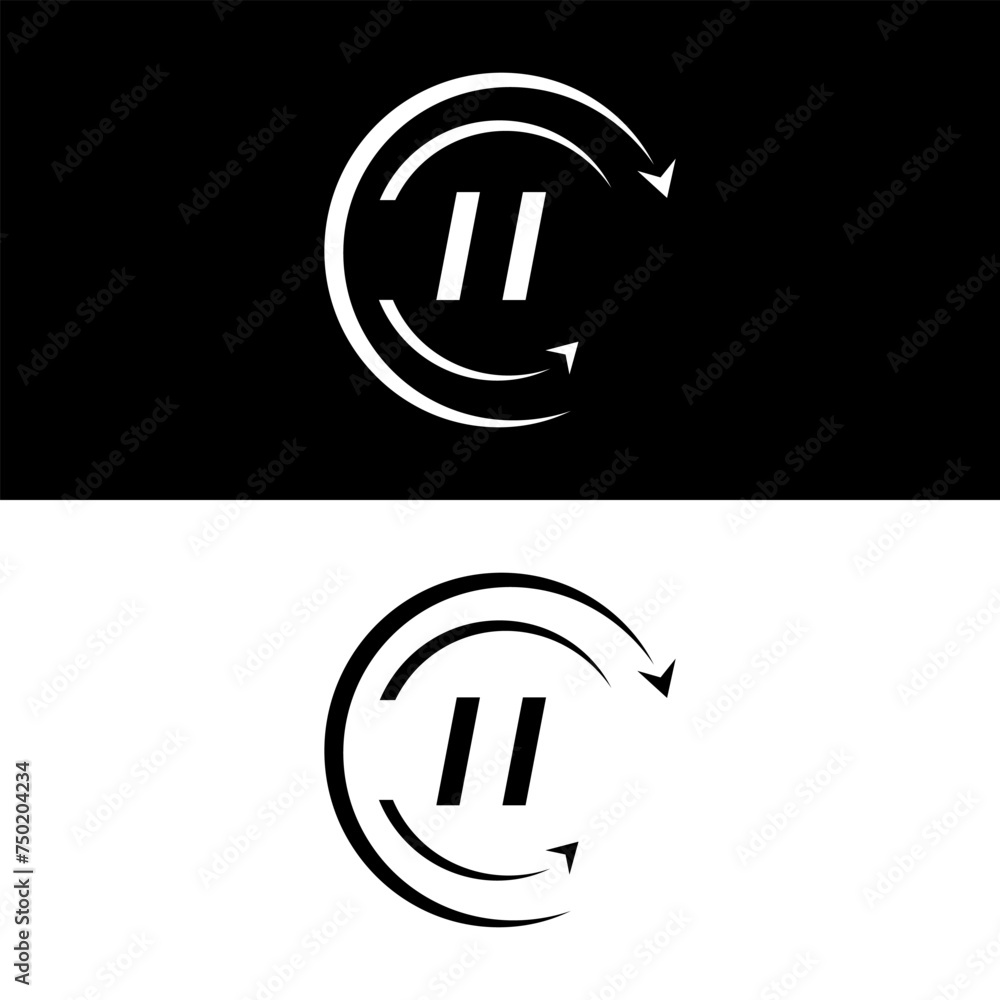 II letter  logo minimal unique and simple logo design, II creative modern monogram logo style
