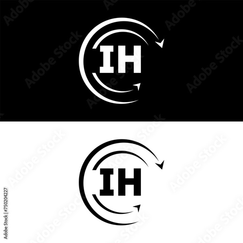 IH letter logo minimal unique and simple logo design, IH creative modern monogram logo style 