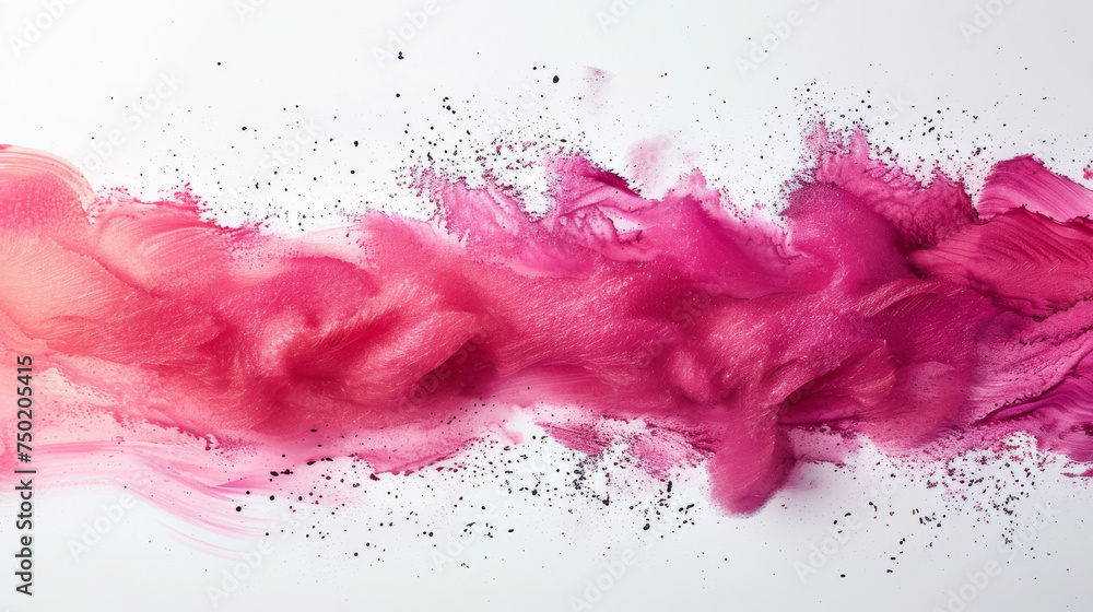 A graceful and delicate image capturing the motion of pink paint and powder dispersing in a cloud-like formation A graceful and delicate image capturing the motion of pink paint and powder dispersing in a cloud-like formation