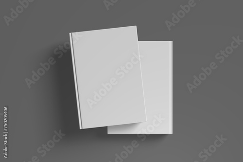 Quadro su tela Realistic 3D book mockup illustration with 2 hard covers