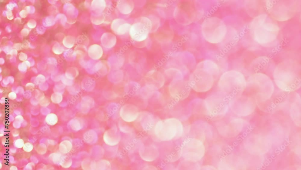 Vertical video. Bokeh lights. Defocused party glow. Blur festive gleam abstract pink gold circles pattern lens flare effect trendy greeting art design background. Vertical video. Bokeh lights. Defocused party glow. Blur festive gleam abstract pink gold circles pattern lens flare effect trendy greeting art design background.