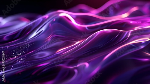 Purple and Blue Stylish Digital Art with Abstract Waves
