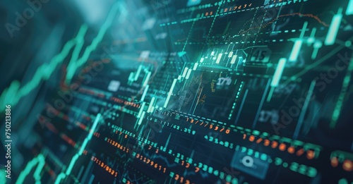 business data trading chart showing financial marketing of futuristic finance for banking business.