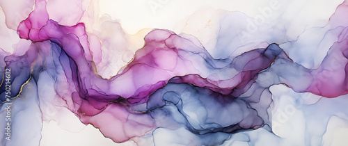 Fond aquarelle abstrait, vagues violettes