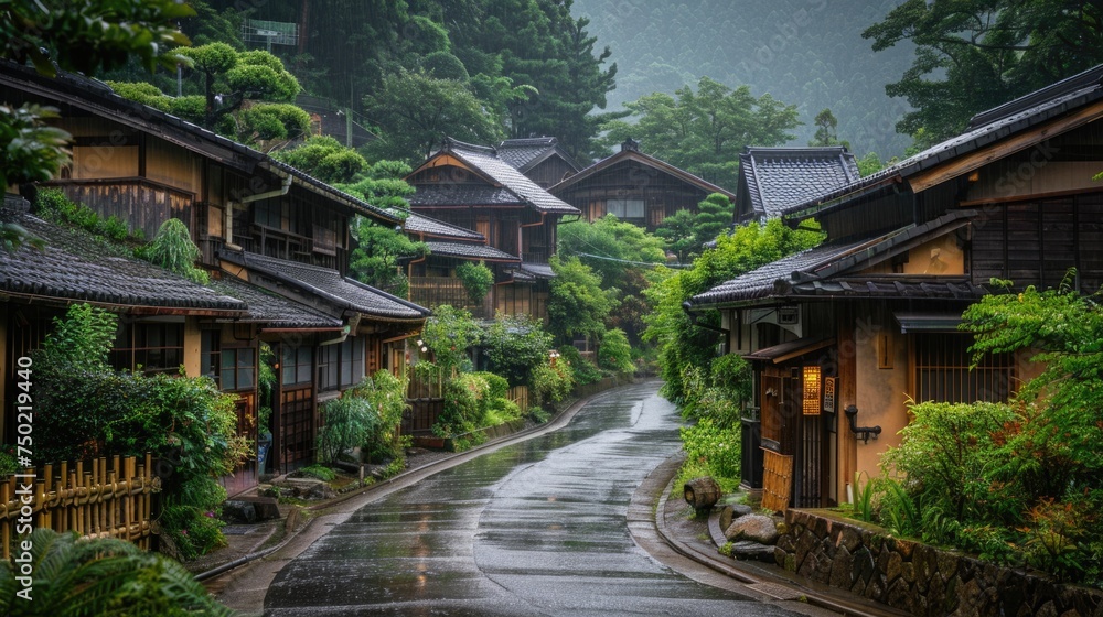 beautiful, clean and tidy traditional Japanese local village of Japan, one of the most visit destination of the world for traveler. beautiful, clean and tidy traditional Japanese local village of Japan, one of the most visit destination of the world for traveler.
