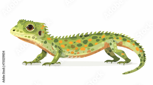 Lizard crawls cartoon animal illustration isolated o