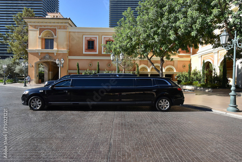 Black limousine in Las Vegas street