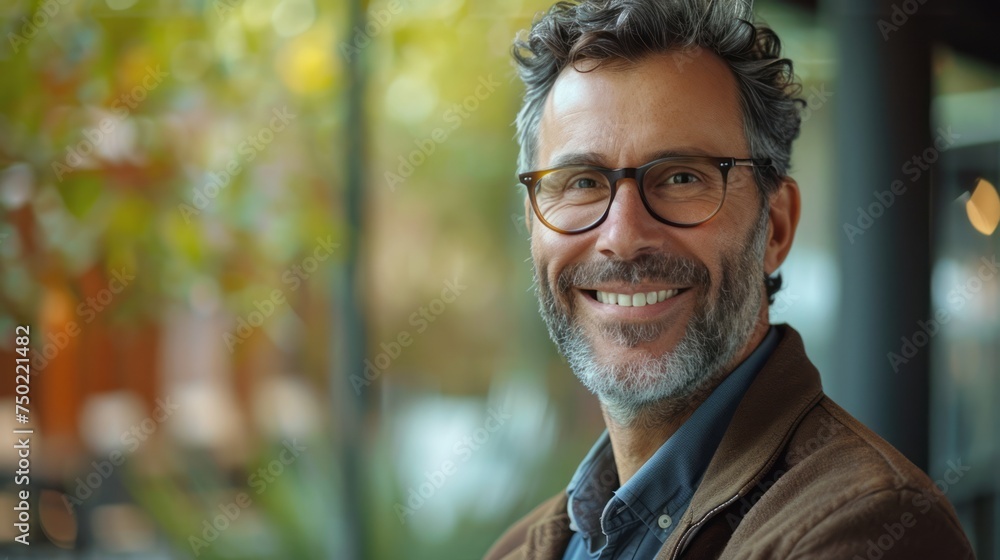 Smiling Man With Glasses and Beard Smiling Man With Glasses and Beard