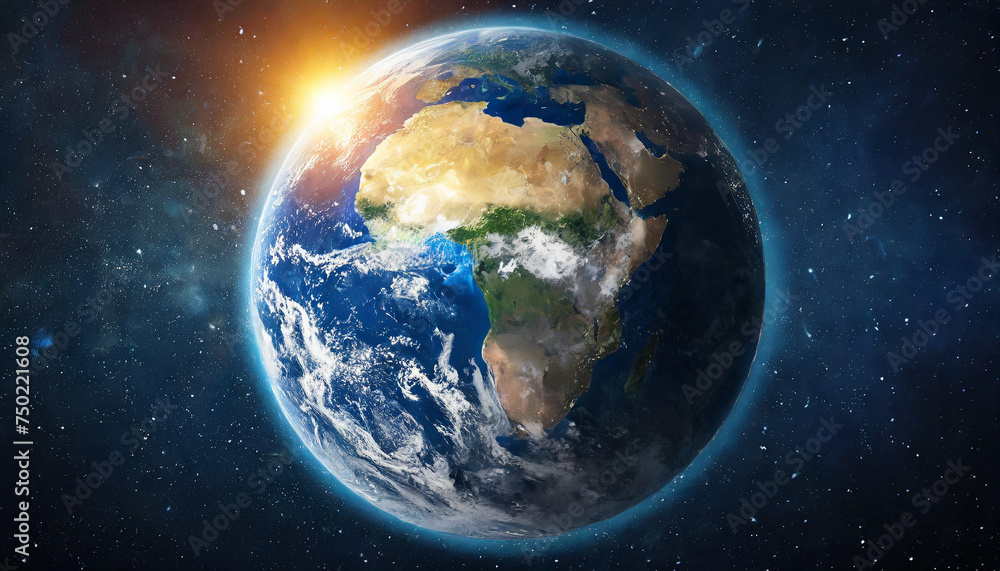Breathtaking aerial view of Earth from space, showcasing its vastness and beauty Breathtaking aerial view of Earth from space, showcasing its vastness and beauty