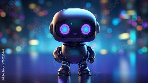 modern toy robot on a colorful background