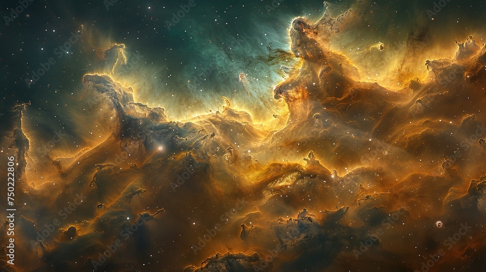 Obraz premium Space background, depicting the vastness of the cosmos with stars, nebulae, and distant galaxies.