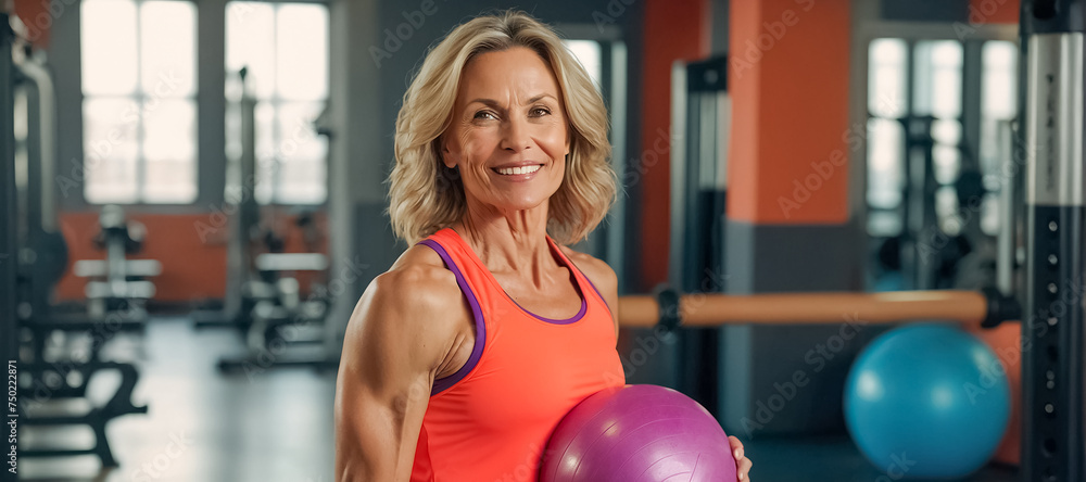 sporty adult woman in the gym sporty adult woman in the gym