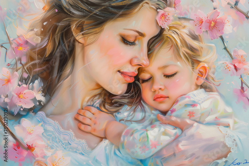 mother and daughter hugging, love, tenderness