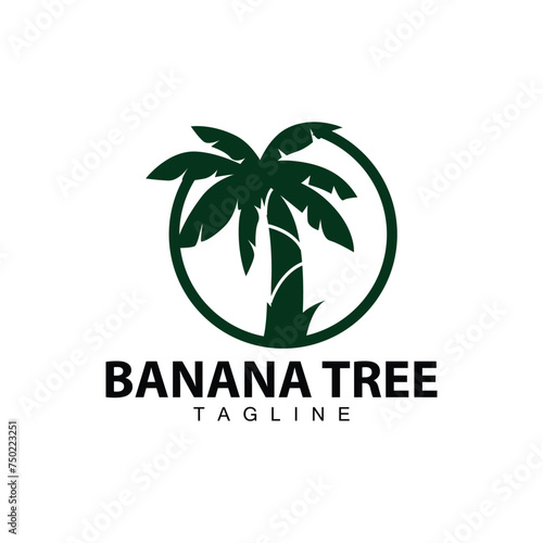 Banana Tree Logo  Fruit Tree Plant Vector  Silhouette Design  Template Illustration