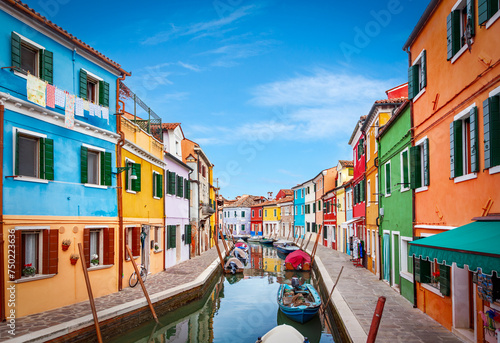 Colorful houses in Burano, Venice, Italy © adisa