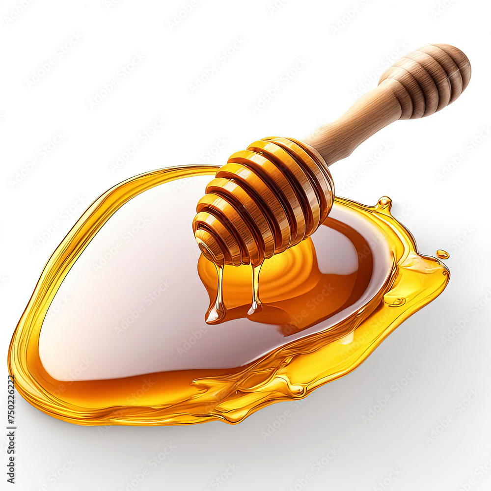 honey dripping isolated on a white background honey dripping isolated on a white background