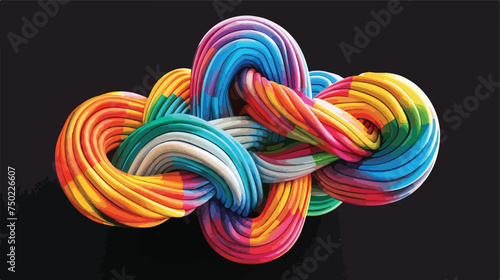 Rendering of an artistic object made with colorful r © visual