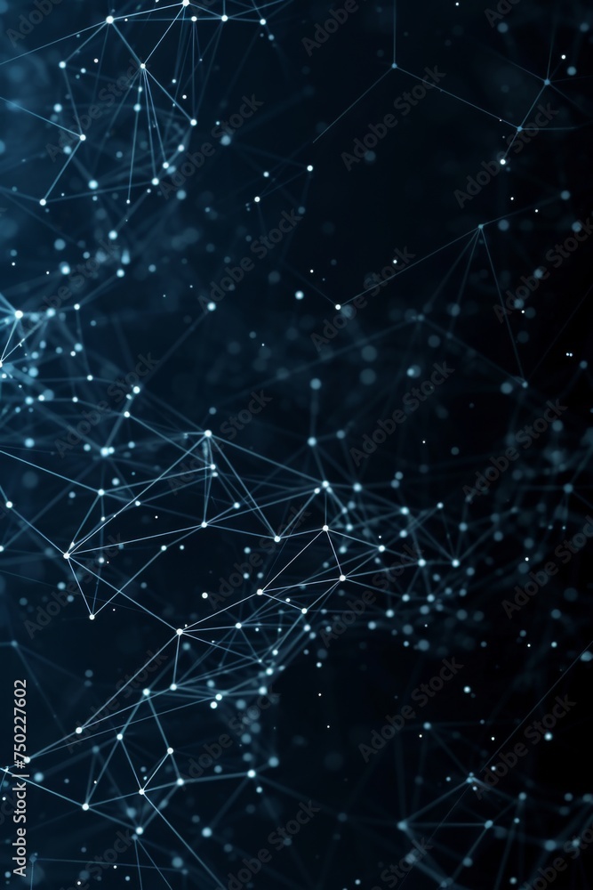 Digital Data Network - Interconnected Nodes on Dark Blue Background - Modern Technology Concept - Generative AI Digital Data Network - Interconnected Nodes on Dark Blue Background - Modern Technology Concept - Generative AI
