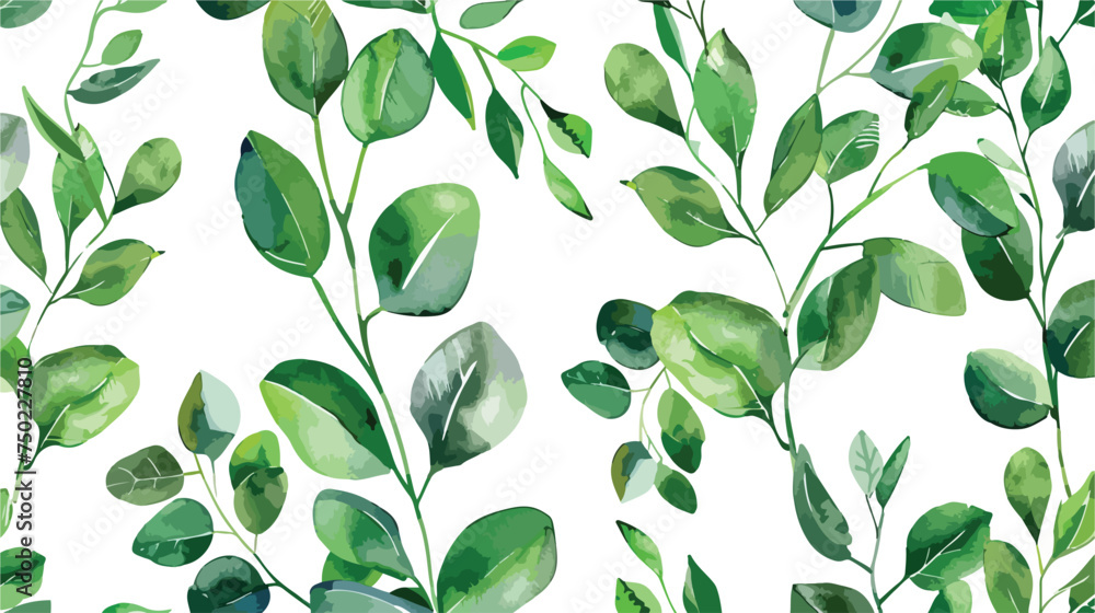Seamless Pattern floral greenery leaves watercolor i