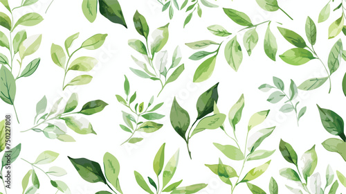 Seamless Pattern floral greenery leaves watercolor i