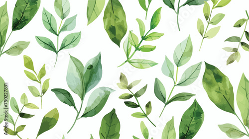 Seamless Pattern floral greenery leaves watercolor i
