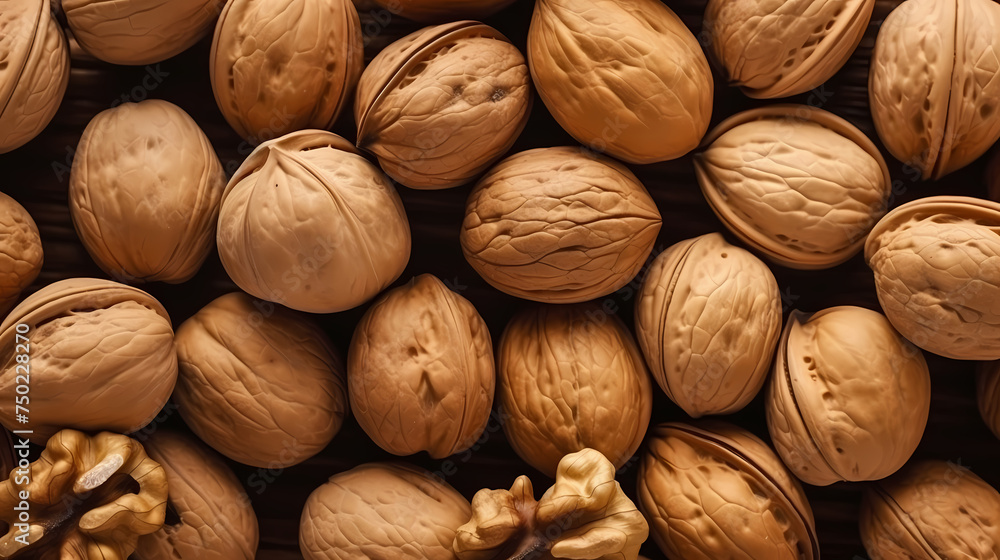 Fresh walnuts, food background Fresh walnuts, food background