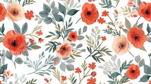 Seamless vector vintage floral pattern for gift wrap photo
