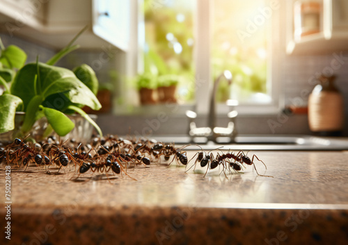 ant house, kitchen small ants, house premises, household pests, ants wood photo
