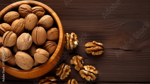 Fresh walnuts  food background