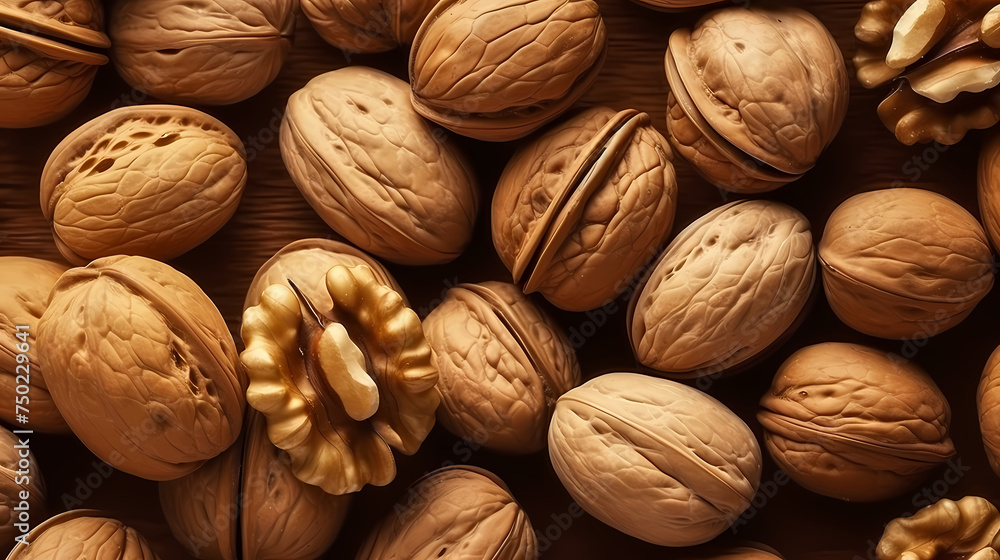 Fresh walnuts, food background Fresh walnuts, food background