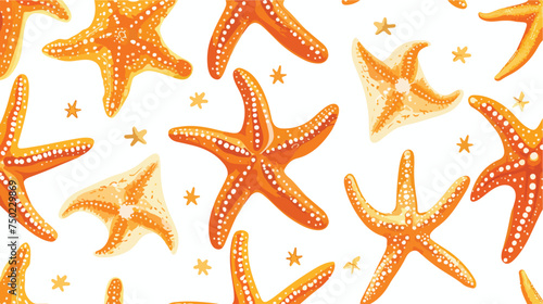 Starfish seamless pattern with ocean cartoon animal