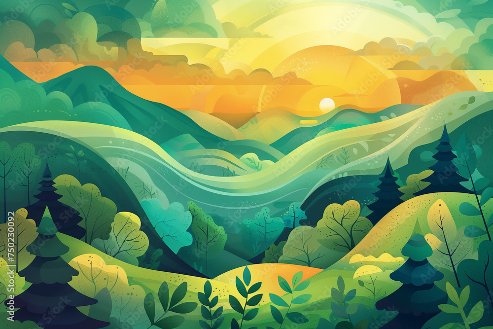 Cozy Landscape illustration Cozy Landscape illustration