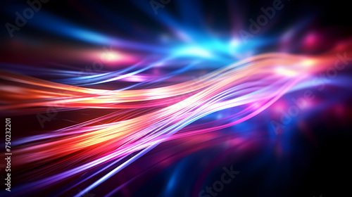 Neon speed abstract background, digital abstract background © jiejie