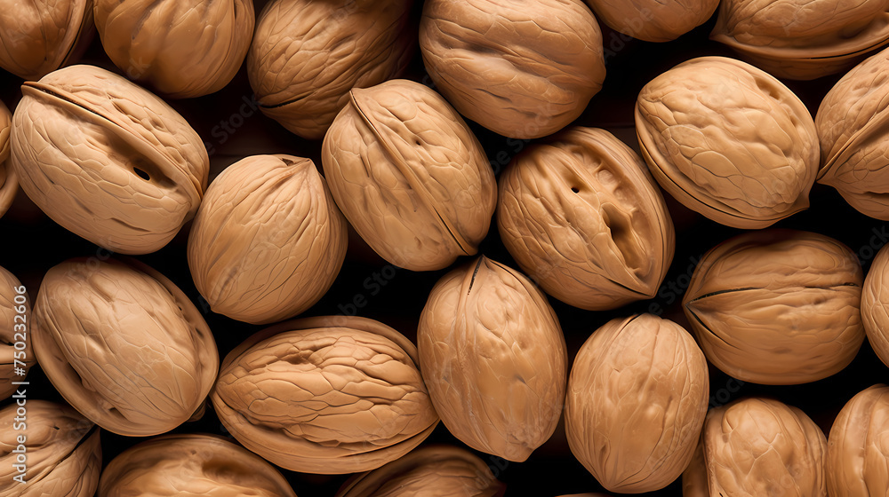 Fresh walnuts full frame close-up for background Fresh walnuts full frame close-up for background