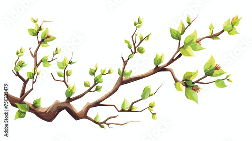 Tree branch floral icon isolated on white background