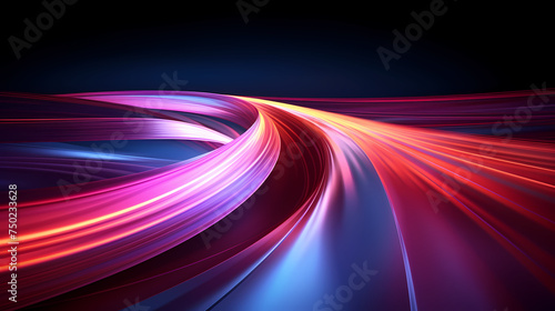 Looping 3D animation, abstract neon background