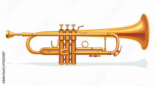 Trumpet musical instrument icon isolated on white ba