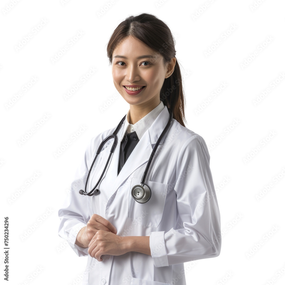Asian medical consultant doctor physician in transparent background Asian medical consultant doctor physician in transparent background