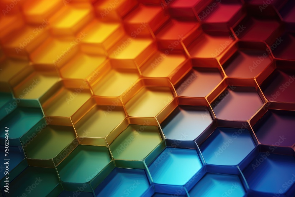 Multicolored Hexagonal Pattern of Hexagons Multicolored Hexagonal Pattern of Hexagons
