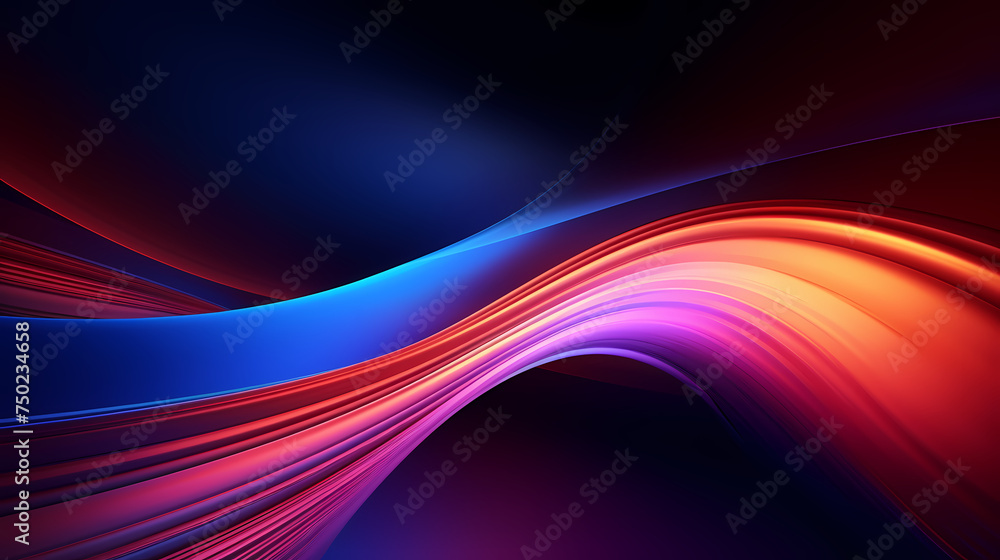 Naklejka premium Looping 3D animation, abstract neon background