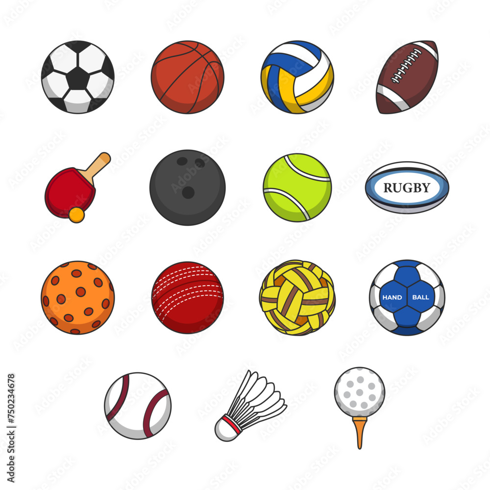 Balls set vector illustration isolated on white background