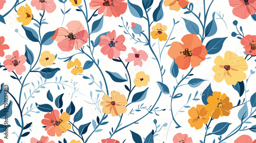 Fototapeta Naklejka Na Ścianę i Meble -  Vector Floral Pattern. Design for wallpaper wrapping