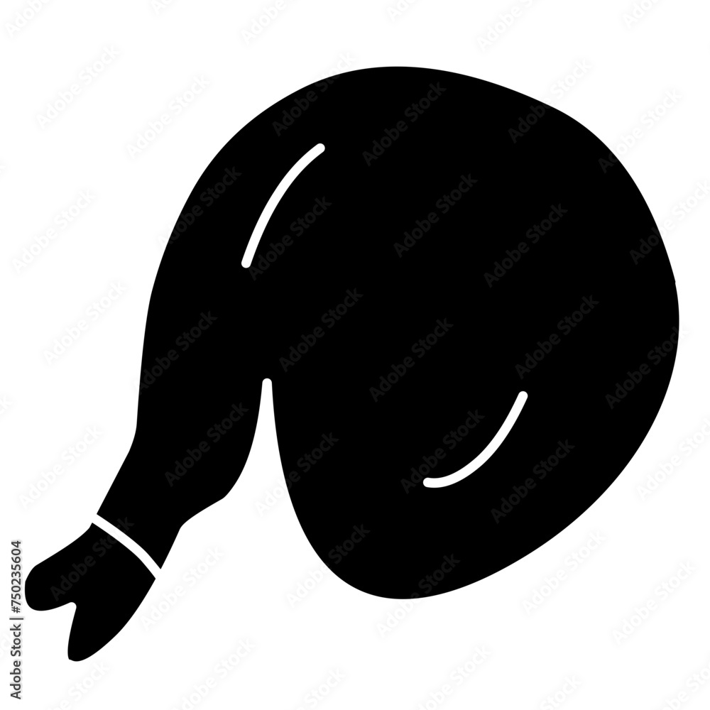 chicken thigh silhouette icon chicken thigh silhouette icon