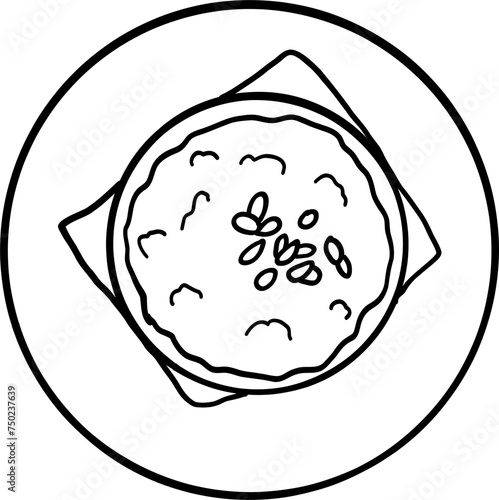 Hummus. Jewish food. Hand drawn vector ink illustration. photo