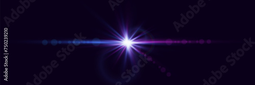 Fototapeta Naklejka Na Ścianę i Meble -  Special starlight glare effect. Spotlight flash with rays. Bright star explosion with sparkles. Vector EPS10