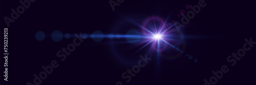Special starlight glare effect. Spotlight flash with rays. Bright star explosion with sparkles. Vector EPS10