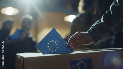 European Union election voting box closeup photo