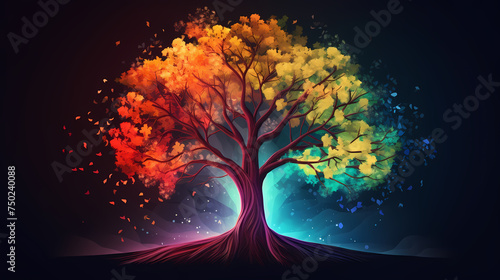 Tree of life as panoramic background © jiejie
