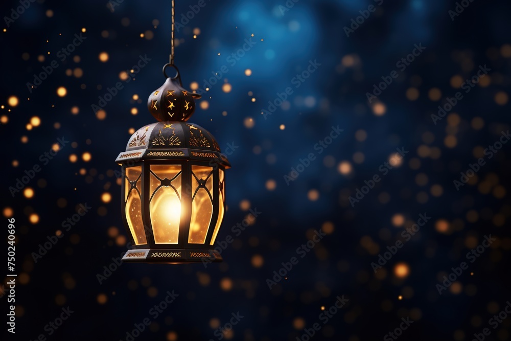 Lantern on dark background, Ramadan Kareem greeting card, Ai Generated Lantern on dark background, Ramadan Kareem greeting card, Ai Generated